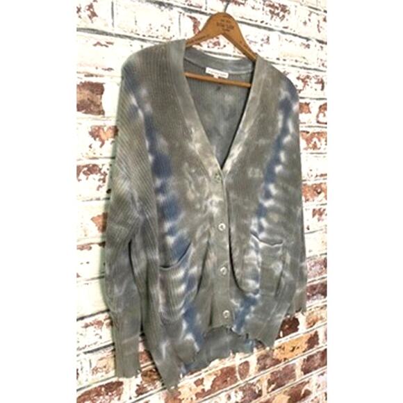 Young Fabulous & Broke Indie Tie Dye Pure Cotton Distressed Oversized Cardigan - Picture 5 of 13